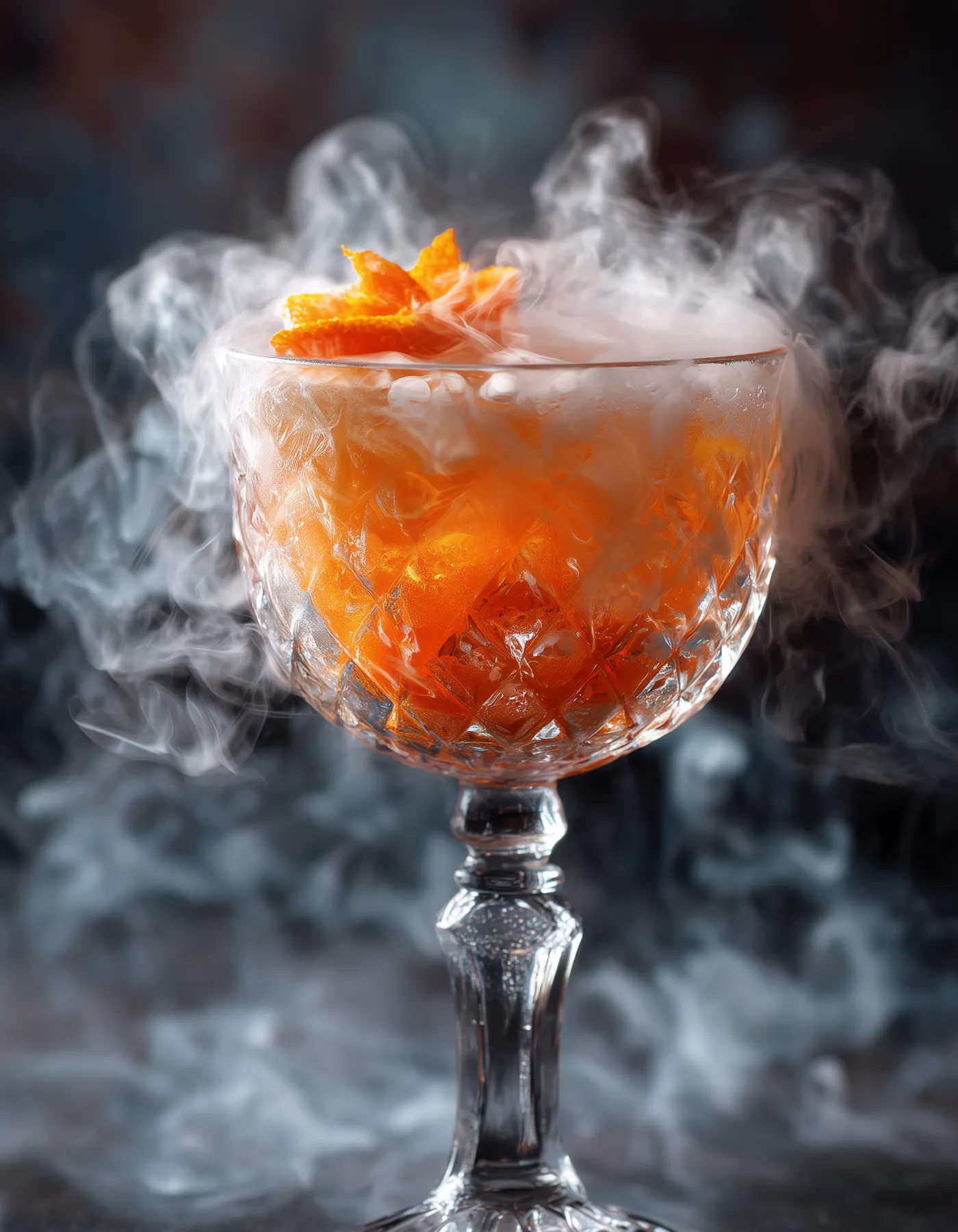 Cocktail-Kelch mit Dry-Ice-Rauch